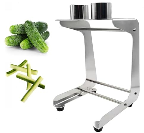 DOJBK Cortador Manual De Pepinos De Acero Inoxidable, Cortador Portátil De Zanahorias, Diámetro Corte De 45 Mm, Velocidad Corte 10 Rebanadas por Minuto, para Preparar Ensaladas Comidas