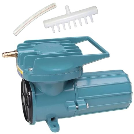 Ailan Robuste und zuverlässige 12 V Aquarien Luftpumpe aus Metall mit Tragegriff für langlebige Mehrzweck Luftpumpe mit Griff für Aquarien (12 V DC), 60 W, 220 x 110 x 136 mm