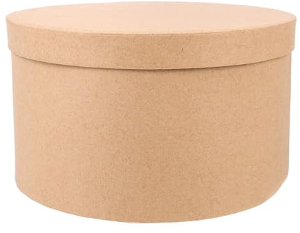 SOIMISS Caja y Diseño Práctico de Papel Kraft para Galletas Redonda Superficie Lisa para Almacenamiento de Pasteles y Repostería en Vitrinas