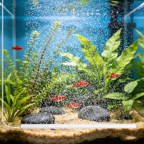 INQUIRLLY Aquarium Sauerstoff Blasenstreifen 35cm Aquarium Luftausströmer Leise Sprudler Fish Tank Bubbler mit Luftschlauch Saugnapf und anderem Zubehör Aquarium Luftstein für Süßwasser und Salzwasse