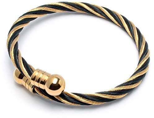 Schmuck-Checker Flexibler 316L Edelstahl Stahlseil Armreif silber schwarz gold roségold Damen Herren Geschenk Armspange hochwertiges Armband