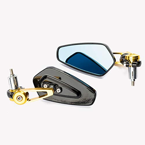Retroviseurs Latéraux Miroir Arrière Guidon 22mm 7/8 Universel Moto Or
