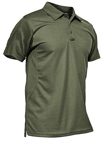 KEFITEVD Camisetas de Secado Rápido para Hombre Ligeras para Pesca Senderismo Manga Corta,Ejercito Verde,L