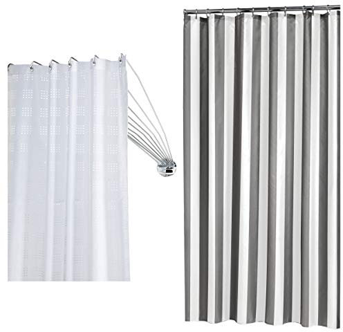 Sealskin Set combinato Binario per tenda da doccia Umbrella e tenda Linje 180x200 cm, Bianco/Grigio