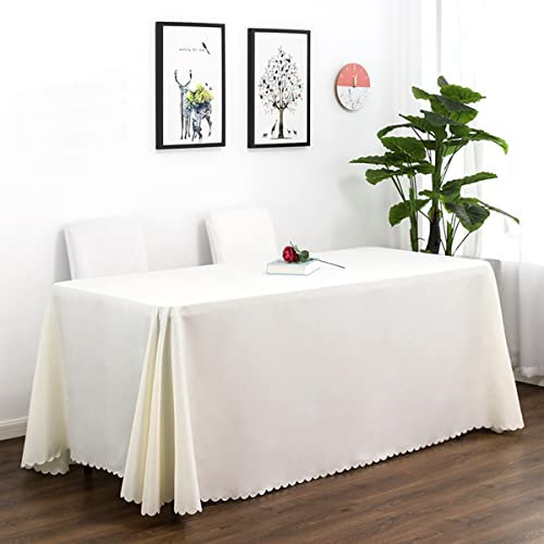 CIEEIN CIEHT Polyester Tischdecke Schreibtisch Tischtuch Tischwäsche Couchtisch Küchentischabdeckung Party Hochzeit Tafeltuch Beige 140 * 220cm