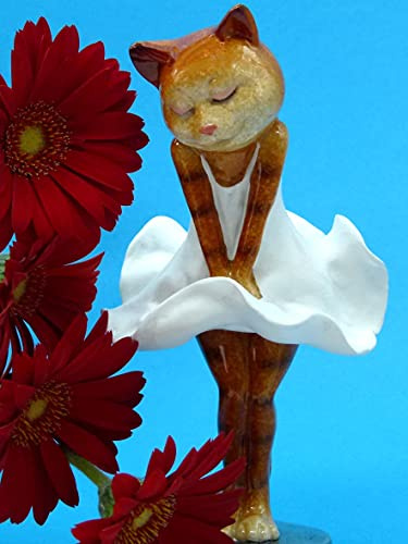 Pommerntraum ® | Katze Lady Marylin Dekorationsfigur Sammlerfigur Dekoobjekt Ladendekoration Tänzerin Frauenfigur Katzendame