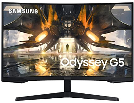 SAMSUNG Odyssey G5 27'' S27AG550NU Ecran PC Gaming Incurvé 1000R, Dalle VA , Résolution WQHD (2560 x 1440), 165 Hz, 1ms, GSYNC Compatible, AMD FreeSync Premium, HDR400, Noir