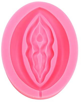 Agoky 1Pcs 3D Vulva Ausstecher Silikonform DIY Backform Shokoladeformen weibliche männlich Orgel Fondant Ausstechformen für Kuchen Torten Keks Törtchen Rosa Einheitsgröße