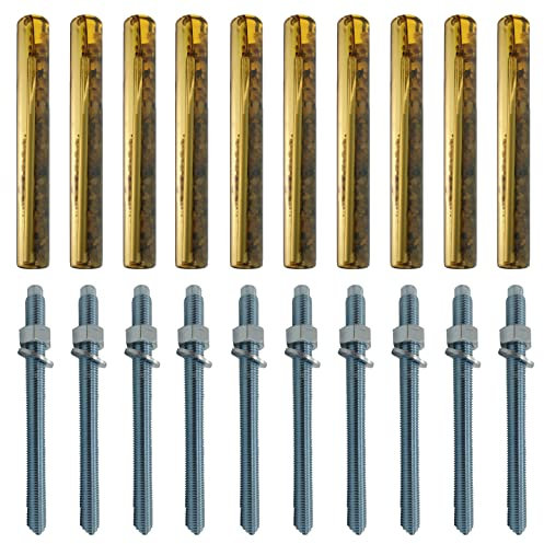 10x Remstaler VERBUNDANKER + ANKERSTANGE im SET | Stahl verzinkt/Edelstahl A4 | M8 M10 M12 M16 M20 | -HÖCHSTE QUALITÄT- direkt vom Hersteller (Verzinkter Stahl, M10x130 / 10 Stk.)