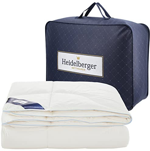 Heidelberger Bettwaren Bettdecke 135x200 cm | 4-Jahreszeitendecke, Schlafdecke, Steppbett mit Kapok-Füllung | atmungsaktiv, hautfreundlich, hypoallergen, vegan | Serie Kanada
