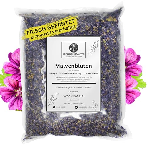 Malvenblüten blau 1000g • Hals Kräutertee • Ereste wahl • intensiver Duft • HerbsnRoots