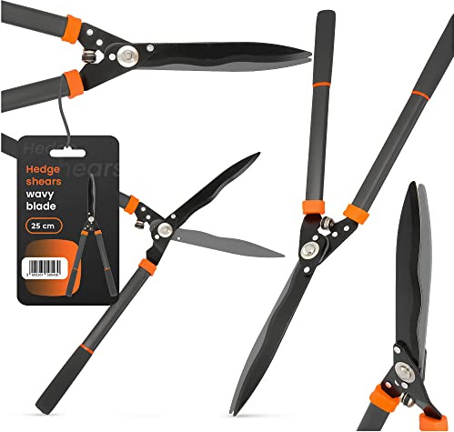 Heckenschere Scharfe Gewellte Edelstahlklinge 25cm Busch Strauch Trimmen Schneiden Beschneiden Formen Leichtes Gartenwerkzeug Rutschfester Griff Komfort Grip