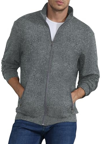 CTU Herren-Sweatshirt mit durchgehendem Reißverschluss, leicht, langärmelig, aktive, Dehnbare Jacke