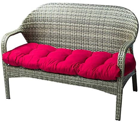 Generisch Bankauflage 90 x 50 cm Baumwolle Bankauflage Bank Stuhlauflage Sitzkissen Bankauflage Auflage für Bänke in Haus und Garten (Rot)