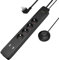 UCOMEN Steckdosenleiste mit Fußschalter, Mehrfachsteckdose 4-Fach mit Comfort Switch,20W USB A und C,1,5M Cord, 16A/3680W