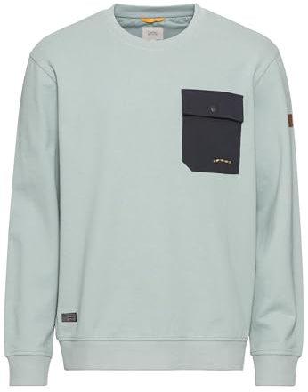 camel active Herren Rundhals Sweatshirt mit Brusttasche