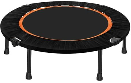 Faltbares Fitness Trampolin, 48 und 40 Mini Trampolin mit T- oder U-Lenkergriff, Runde Fitness Trampolin für Garten, Indoor/Outdoor für Jumpsport für Erwachsene, Max. Belastung 450kg (Size : 40'' s
