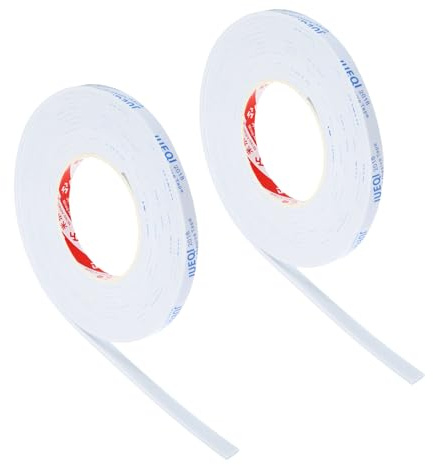 PATIKIL 5000 x 10 x 3mm EVA Single Sided Foam Tape, 2Pcs Multipurpose Sealing Strip Foam Waterproof Weather Stripping Foam Sealing Foam Strips with Adhesive for Door, White