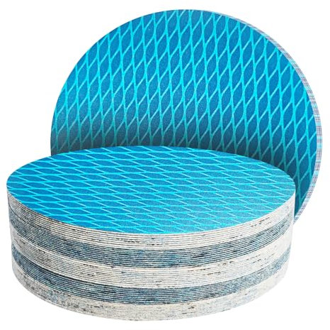 50pz 150mm carta vetrata blu senza fori, dischi abrasivi eccentrici, grana 320, abrasivo resistente all'intasamento per levigatrice rotorbitale levigatrice lucidatrice
