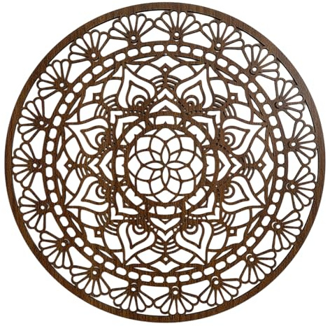 SENTOP HDF0507 Geschnitztes Bild an der Wand aus Holzmaterial für den Innenraum (Walnuss, 40 cm)