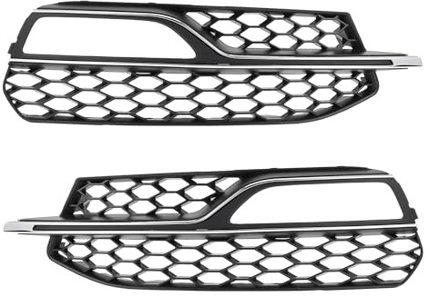 A ABSOPRO Nebelscheinwerfergrill Nr. 8V3807681Q/8V3807681G 52,3 cm x 14,5 cm Frontstoßstange Nebelscheinwerferabdeckungen für Audi A3 2015-2016 ABS Schwarz Silberton