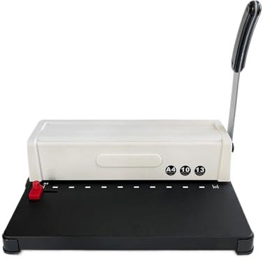 Bindemaschine, Binder, Bindemaschine for Stanzen von 12 Blättern, 10 Löchern, arbeitssparend, rutschfeste Fußpolster, quadratische Löcher for Büroverträge, Privatdateien für Briefpapier im Format A4,