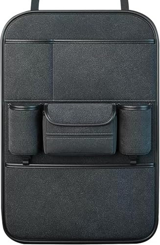 ZhangXD Auto Rückenlehnenschutz für MINI Countryman One Cooper Cooper S, Rücksitz Organizer Autositz Organizer Rücksitz Organizer Rückenlehnenschutz Aufbewahrungstasche,Black/A