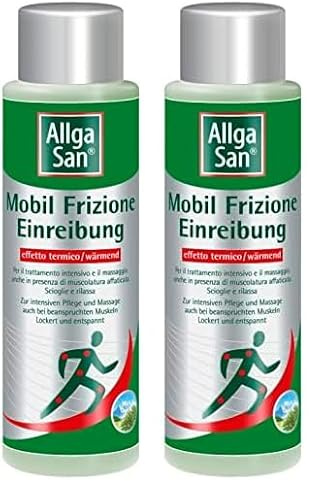 Allga San Mobil Frizione - Crema Riscaldante Muscoli Sportiva Professionale 250 ml Pomata Arnica per Massaggio Corpo, Schiena, Cervicale, Gambe, Ginocchia, Collo e Spalle con Oli Essenziali