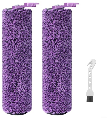 Emiif 2 Pack Main Roller Brushes for Shark Steam PickUp WW200, WW201, WW205, WW201Q Robot Vacuum Cleaner, Plastic Nylon Brushroll Lint Brush Attachments