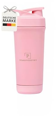 Peaksymmetry Edelstahl Protein Shaker Pink, 750ml – Hochwertiger Shaker für Eiweiß, Sport & Fitness, mit Skala – Perfekt für Eiweißshakes, Diät und Fitnessdrinks