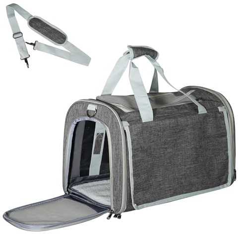 TIMIBYBY Transportbox für große und mittelgroße Katzen, 45,7 x 30,5 x 30,5 cm, weiche Seiten, Reisetrage für Katzen und Welpen