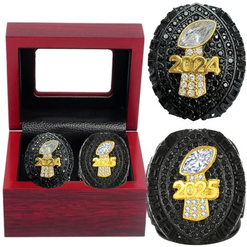 HYKJSHED 2024-2025 Fantasy Football Ring Meisterschaftsring Champions Ring Souvenir Fan Geschenk Vatertag Sammlerstücke