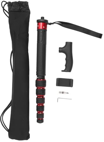 Camera Monopod 6 Sections Telescopic Aluminum Alloy Travel Monopod with Walking Stick Handle 1/4in 3/8in Screw 68.5in