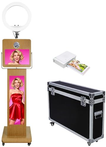 WideMeet Cabine photo portable avec écran tactile de 15,6, cabine photo LCD de 29, emballage de valise, appareil photo reflex numérique pour fête de mariage, location d'événements (cabine photo +