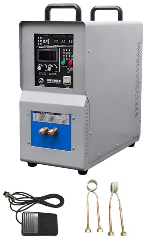 LADECNERHT Macchina per Riscaldamento a Induzione Ad Alta Frequenza da 220 V, 15 Kw, 30-80 Khz, Forno per Fusione a Caldo, Saldatura, Tempra, Ricottura, Brasatura, Intervallo di 40℃~2000℃