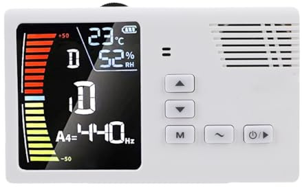 Keenso Digitaler Metronom-Tuner, Wiederaufladbarer 3-in-1-Tuner mit LED-Anzeige und Vibrationsmodus für Guzheng Guqin Pipa, 580-mAh-Akku und Hochpräzise Stimmung (WHITE)