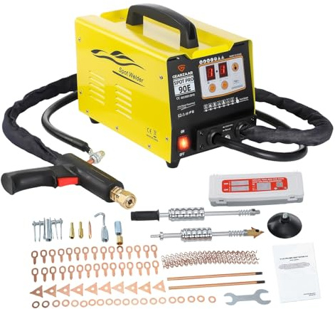 220V 3800A 3KW 7 Modes Dent Puller Welder Automotive Sheet Metal spot Welding Machine 2 Welding Guns Small Welding Spot Have Standard Accessory Efficient Radiator Professional spot Welder