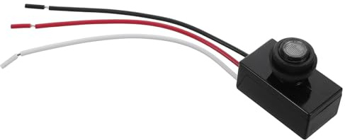 DIKACA Interruttore Fotoelettrico per Luce Stradale 12-48V Dc Rilevatore Crepuscolare Automatico per Illuminazione Esterna Giardino con Protezione Sovraccarico Robusto e Mini Rilevamento