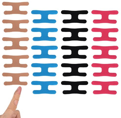 20pcs Golf Tape for Fingers, Precut Finger Kinesiology Tape Breathable Golf Wrap Finger Tapes Strips for Climbing Baseball Soccer Outdoor Sports (4 Colors)