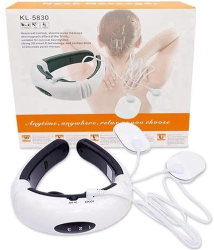 MASSEUR Masseur Cervical Électrique Chauffant, Appareil de Massage Cervical Rechargeable USB, 6 Modes et Intensité Réglable, pour Cou et Épaules, Maison Bureau Voyage