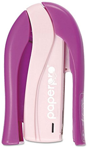 Bostitch Office inSHAPE Compact Stapler, 15 Sheet Capacity, One Finger, No Effort, Spring Powered, Purple
