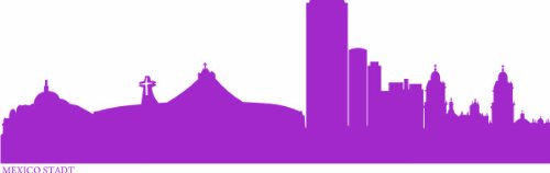 INDIGOS UG - Wandtattoo Wohnzimmer - Wandaufkleber Mexiko 240x72 cm - Flieder e577 Skyline Stadt - Aufkleber Kinderzimmer Schlafzimmer Küche Badezimmer Büro Dekoration