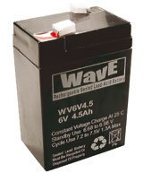 BATTERIA AL PIOMBO RICARICABILE SIGILLATA 6 VOLT 4,5Ah MARCA WAVE
