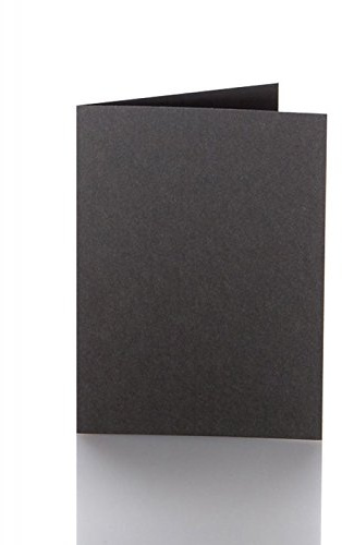 Paper24 50 Faltkarten in ca. 100 x 150 mm (für C6 Umschläge), Grammatur: 240 g/m², Farbe: 20 Schwarz