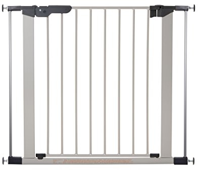 BabyDan Premier Türschutzgitter / Treppenschutzgitter zum Klemmen, 86 - 93.3 cm, - hergestellt in Dänemark und vom TÜV GS geprüft, Farbe: Silber / Schwarz