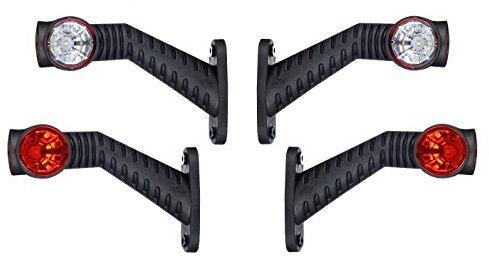 BUL BARS 4 x LED Begrenzungsleuchte Seitenleuchte 12V 24V mit E-Prüfzeichen Positionsleuchte Auto LKW PKW KFZ Lampe Leuchte Licht Weiß Rot Orange Universal