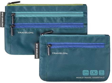 Travelon World Travel Essentials Set Of 2 Currency and Passport Organizers