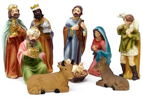 ToCi Jeu de 9 santons pour crèche de Noël traditionnelle 11 cm