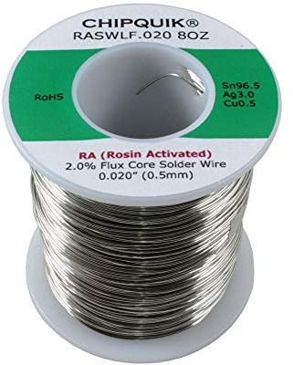 LF Fil à souder 96.5/3/0.5 étain/argent/cuivre activé par la colophane 0,20 kg