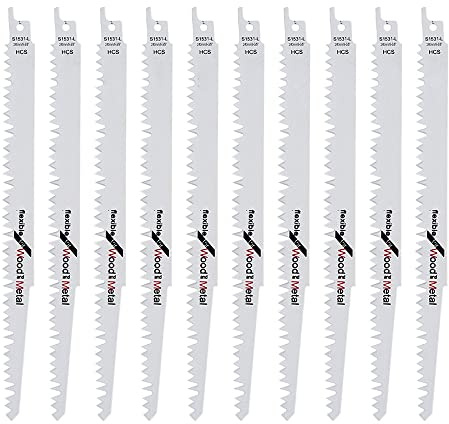 Supertool Säbelsägeblätter R1021L, 240 mm lang, Hartstahl, HCS 10 Stück
